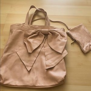 Red By Valentino blush pink leather tote